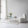 Hanah Home Amalfi Mesa de Centro Blanca con Cristal Templado